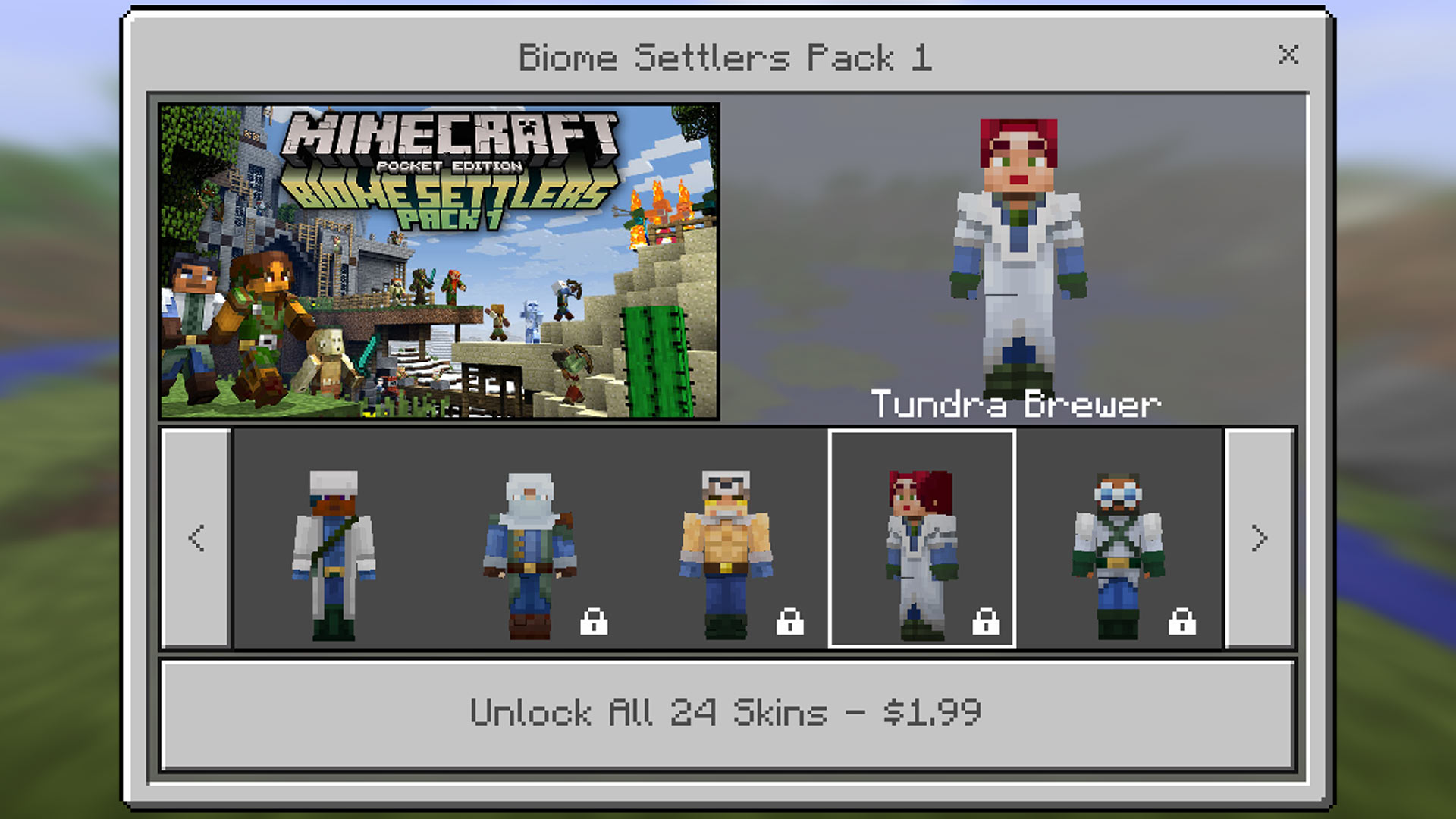 Minecraft Pocket Edition: Biome Settlers Skin Pack