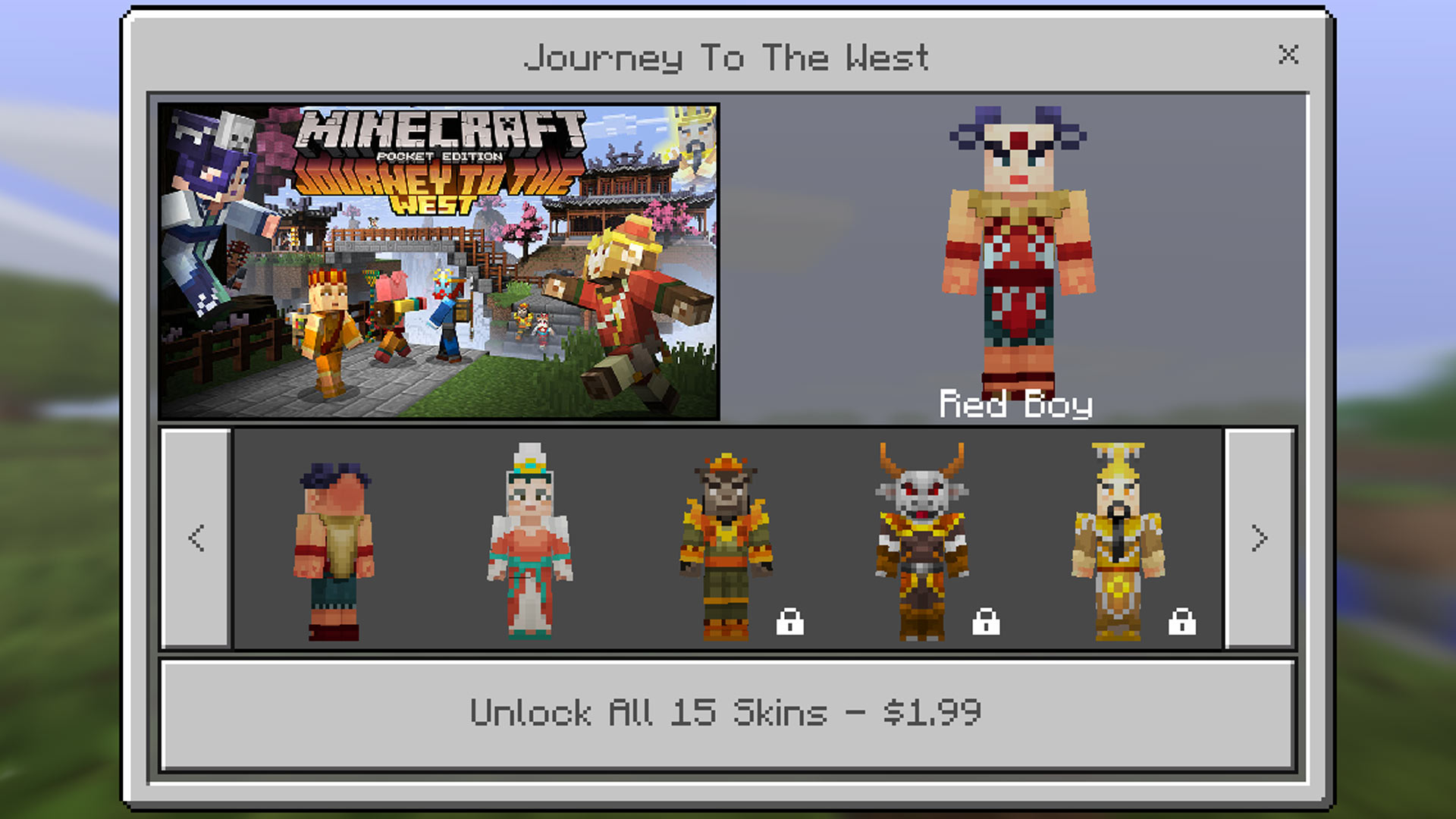 Minecraft Pocket Edition: Journey to the West Skin Pack